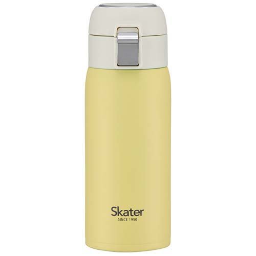 スケーター 保温保冷 ワンタッチ ステンレス水筒 350ml くすみカラー イエロー(1本)