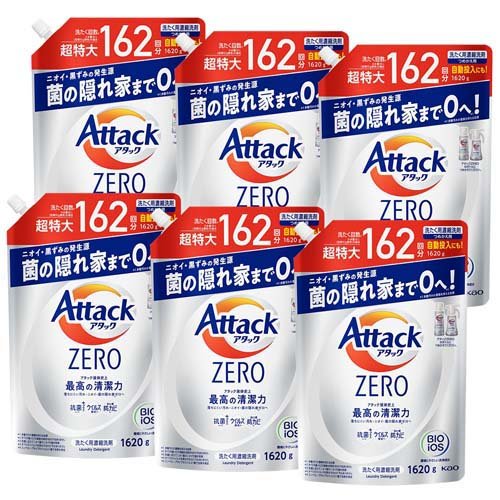 アタックゼロ 部屋干し 詰め替え 超特大 1620g 6個 LOHACO - アタックゼロ（Attack ZERO） 部屋干し 詰め替え 超
