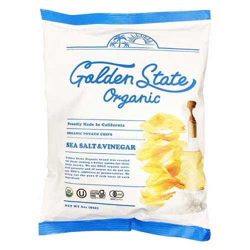 Golden State Organic オーガニックポテトチップス シーソルト＆ビネガー 85g 3個セット