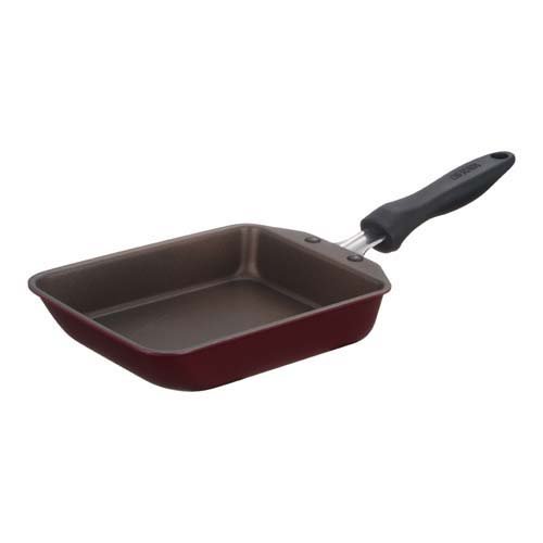 サーモス デュラブルシリーズ 玉子焼きフライパン 13*18.5cm レッド KFH-013E R(1個)