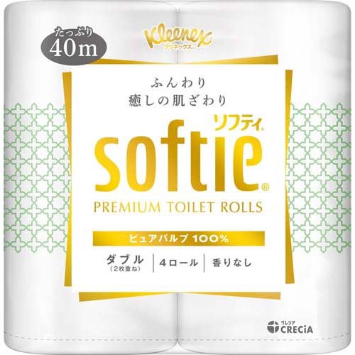 クリネックス ソフティ プレミアム トイレットペーパー ダブル ホワイト(40m*4ロール)