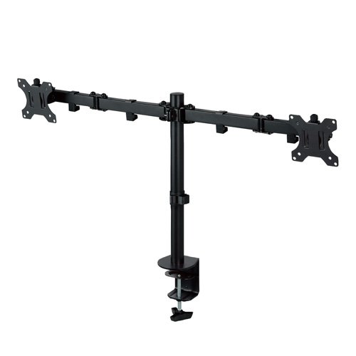 エレコム モニターアーム デュアル 13-32インチ グロメット クランプ VESA ブラック(１台)