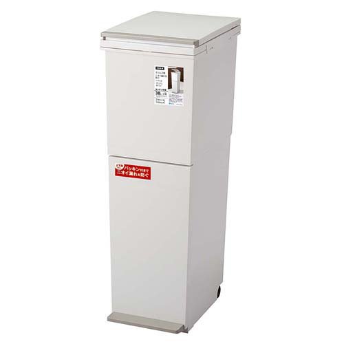 ゴミ箱 ふた付き 分別ペダル2段 スリム 38L 日本製 ホワイト(1個)
