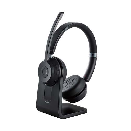 ELECOM オーバーヘッドタイプ充電台付ステレオBluetoothヘッドセット LBT-HSOH21BK