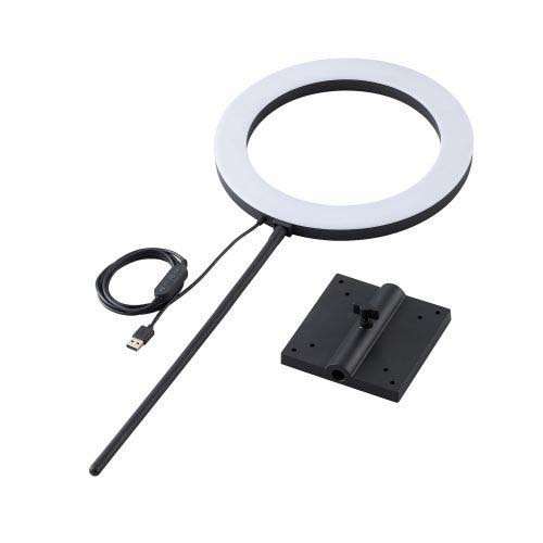 エレコム VESA穴固定式 モニターライト LED リングライト リング直径26cm ブラック(1個)