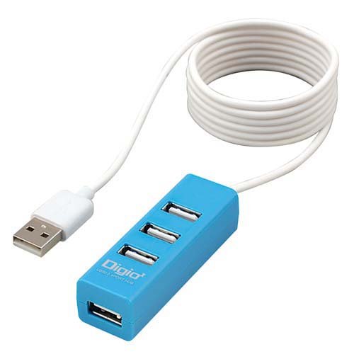 Digio2 USB2.0 4ポートハブ 120cm UH-2614BL(1個)
