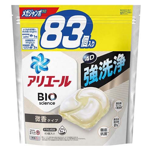 アリエール 洗濯洗剤 ジェルボール4D 微香 詰め替え メガジャンボ(83個入)
