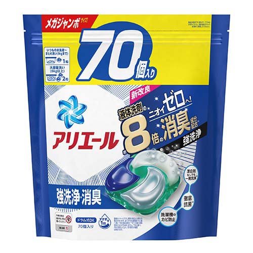 アリエール 洗濯洗剤 ジェルボール4D 詰め替え メガジャンボ(70個入)