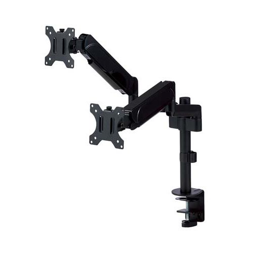 エレコム モニターアーム デュアル 17-32インチ グロメット クランプ VESA ブラック(１台)