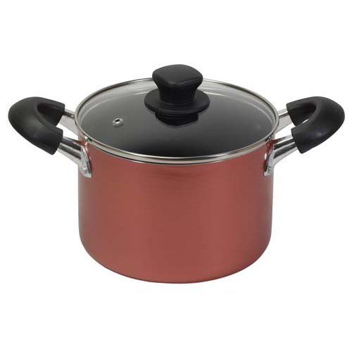 旨味 ふっ素加工 IH対応 ガラス蓋付 深型 両手鍋 18cm HB-6969 オール熱源(1個)