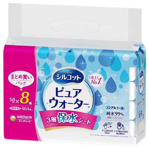 ユニ・チャーム シルコット ピュアウォーター シルコット ピュアウォーター つめかえ用 58枚×8パック
