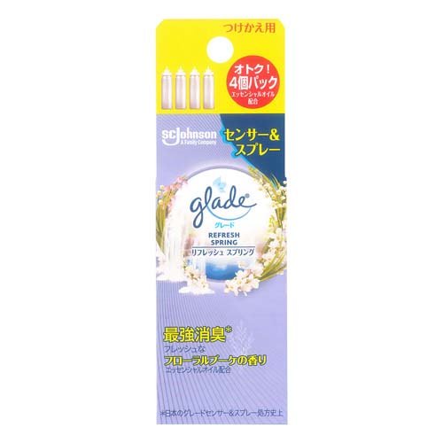 グレード 消臭センサー＆スプレー 芳香剤 リフレッシュスプリングの香り 付け替え(18ml*4本入)