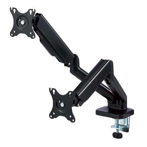 エレコム モニターアーム デュアル 17-32インチ ガス式 クランプ VESA ブラック(１台)