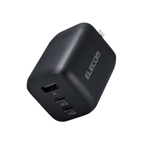 エレコム USB PD 65W 3ポート充電器 EC-AC4465BKの楽天市場掲載画像