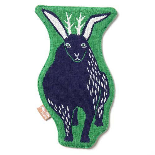 morita MiW コースター 森を跳ぶツノウサギ グリーン 約10×18cm A-69036-90-G(1枚)