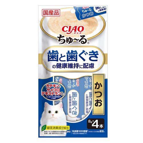 チャオ ちゅ～る 歯と歯ぐきの健康維持に配慮 かつお 猫用(8g×4本入)
