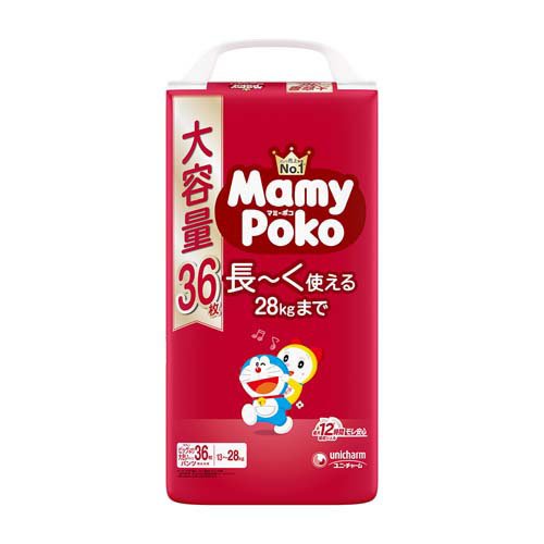 マミーポコ おむつパンツビッグより大きいサイズ（13〜28kg）ジャンボパック1セット（36枚入×3パック）ドラえもん（イチオシ）