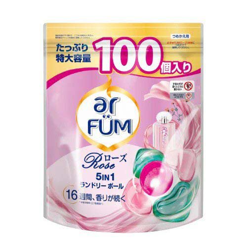 アフュ-ム ローズ ボール型洗濯洗剤 ローズ&ピーチ 大容量 詰替(100個入)