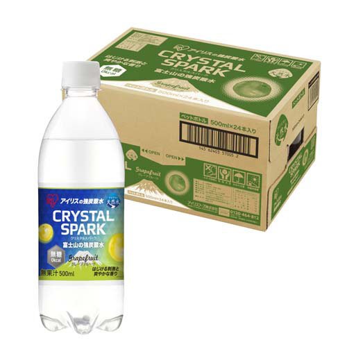 アイリス CRYSTAL SPARK 富士山の強炭酸水 グレープフルーツ(500ml×24本入)