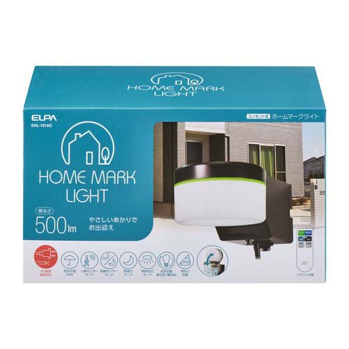 エルパ(ELPA) ホームマークライト ラウンドタイプ 500ルーメン リモコン付 EHL-101AC(1個)
