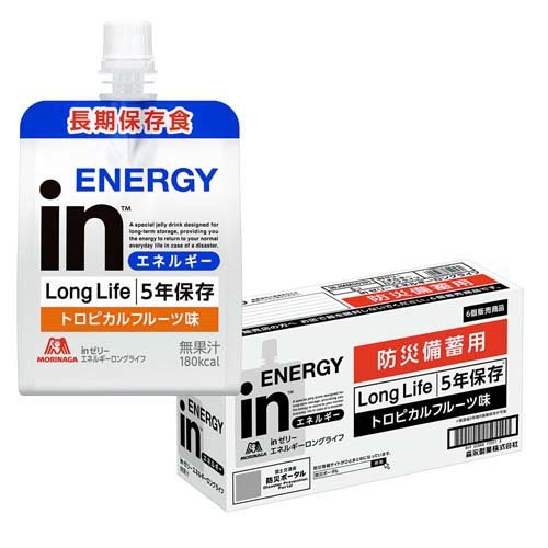 森永製菓 inゼリー エネルギーロングライフ トロピカルフルーツ味(180g×6個入)