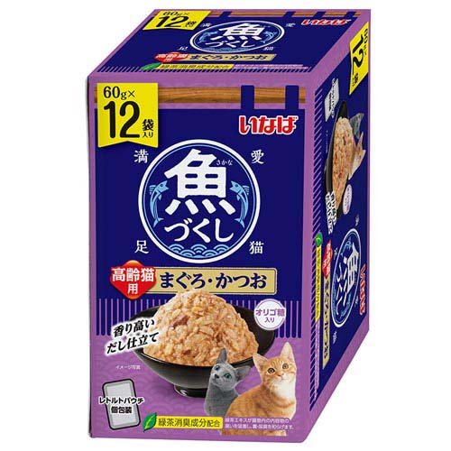 いなば　高齢猫用　魚八　かつお節入り　６０ｇ×１６０個セット 楽天市場】いなば 魚八パウチ 高齢猫用 かつお節入り 60g×16袋
