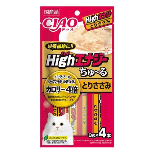 CIAO HighEnergyちゅ～る とりささみ 猫用(8g×4本入)