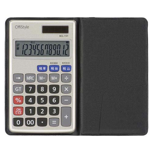 OffiStyle 税率電卓 手帳サイズ 12桁(1個)