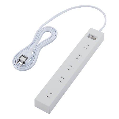 エレコム 10個口電源タップ 2m ほこりシャッター ホワイト(1個)