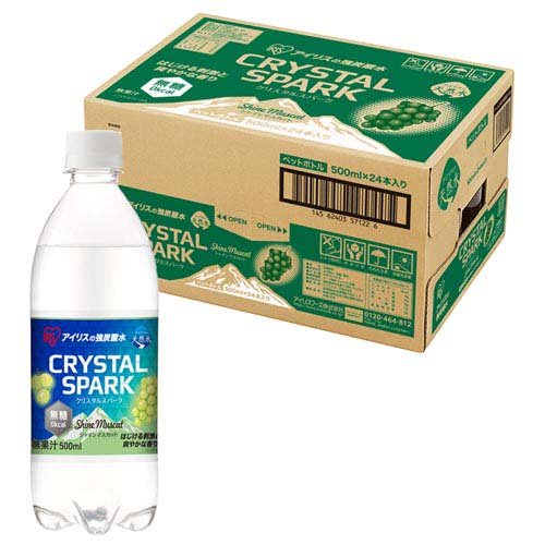 炭酸水 CRYSTALSPARK シャインマスカット アイリスオーヤマ(500ml×24本)