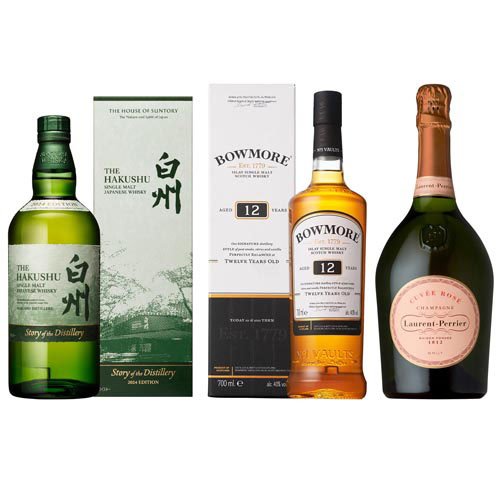 サントリーウイスキー白州Story of the Distillery2024入り(ボウモア12年/LPロゼ)(1セット)