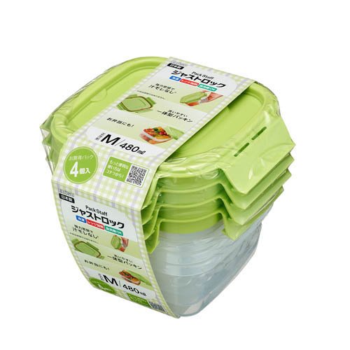 パックスタッフ ジャストロック 食品保存容器 長方形 L(4個入)