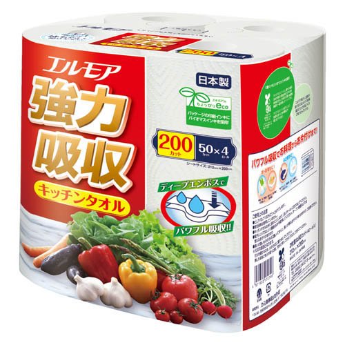 エルモア 強力吸収キッチンタオル(4ロール)