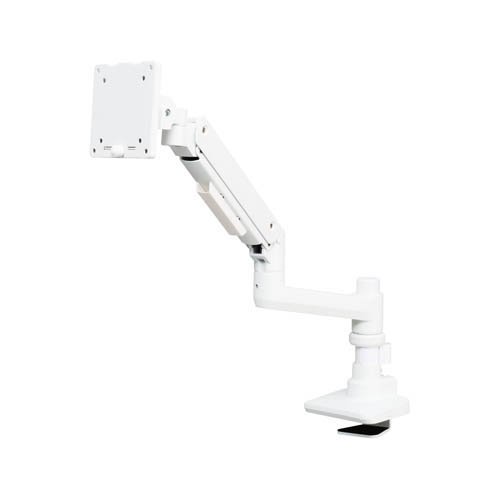 エレコム モニターアーム ロング シングル 支柱付 高耐荷重 ホワイト(1個)