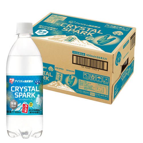 アイリスオーヤマ CRYSTALSPARK 炭酸水 ラムネ(500ml×24本)