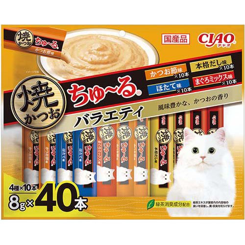【特価】CIAO焼かつおちゅ〜る バラエティ(8g×40本)×2袋（80本）