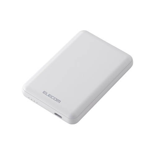 エレコム モバイルバッテリー 5000mAh 軽量 薄型 15W ホワイト(1台)
