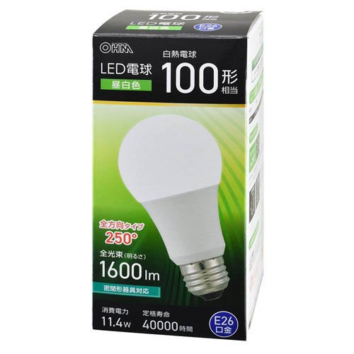 LED電球 E26 100形相当 昼白色(1個)