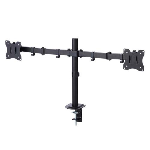 エレコム モニターアーム デュアル 2画面 17-32インチ 耐荷重9kg ブラック(1セット)