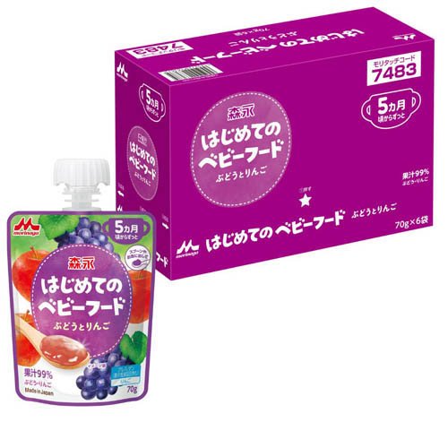 森永乳業 はじめてのベビーフード ぶどうとりんご(70g×6個)