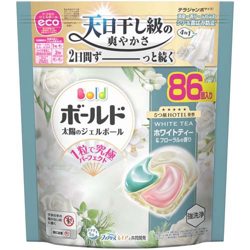 ボールド 洗濯洗剤 ジェルボール 4in1 ホワイトティー 詰め替え テラジャンボ(86個入)