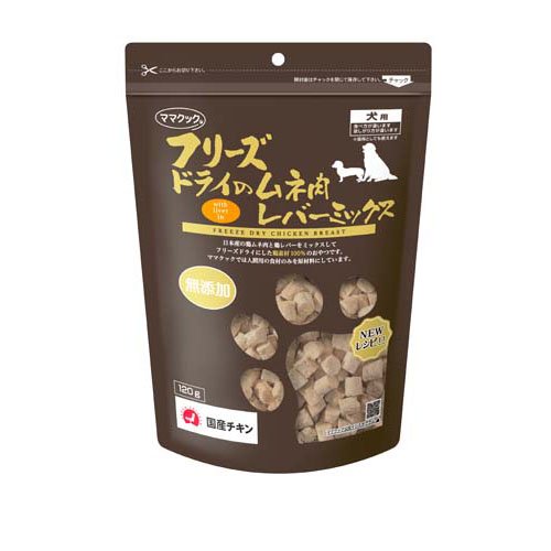 楽天市場】ママクック フリーズドライのムネ肉レバーミックス猫用(120g