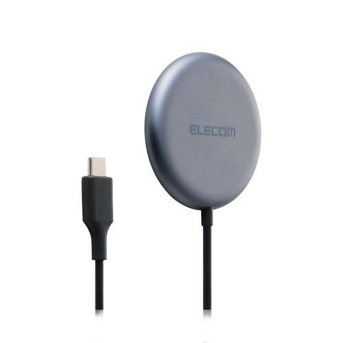 エレコム マグネットQi2 ワイヤレス充電器 25W ケーブル一体1.5m ブラック W-MA11BK(1個)