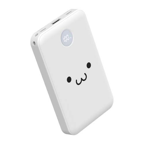 エレコム モバイルバッテリー 10000mAh 小型 22.5W充電 3ポート 液晶残量表示 白×黒(1個)