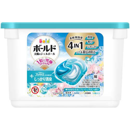ボールド 洗濯洗剤 太陽のジェルボール 4 in 1 フレッシュサボン 本体(14個入)