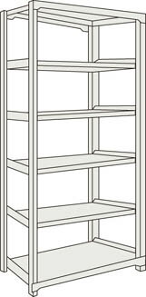 ＴＲＵＳＣＯ　Ｍ３型中量棚　１８００Ｘ７２１ＸＨ２４００　６段　単体　ＮＧ