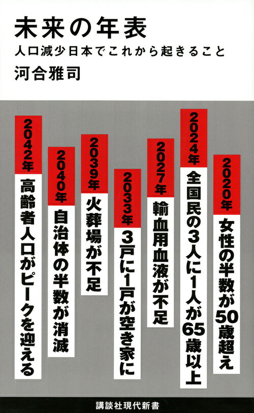 未来の年表 人口減少日本でこれから起きること/講談社/河合雅司