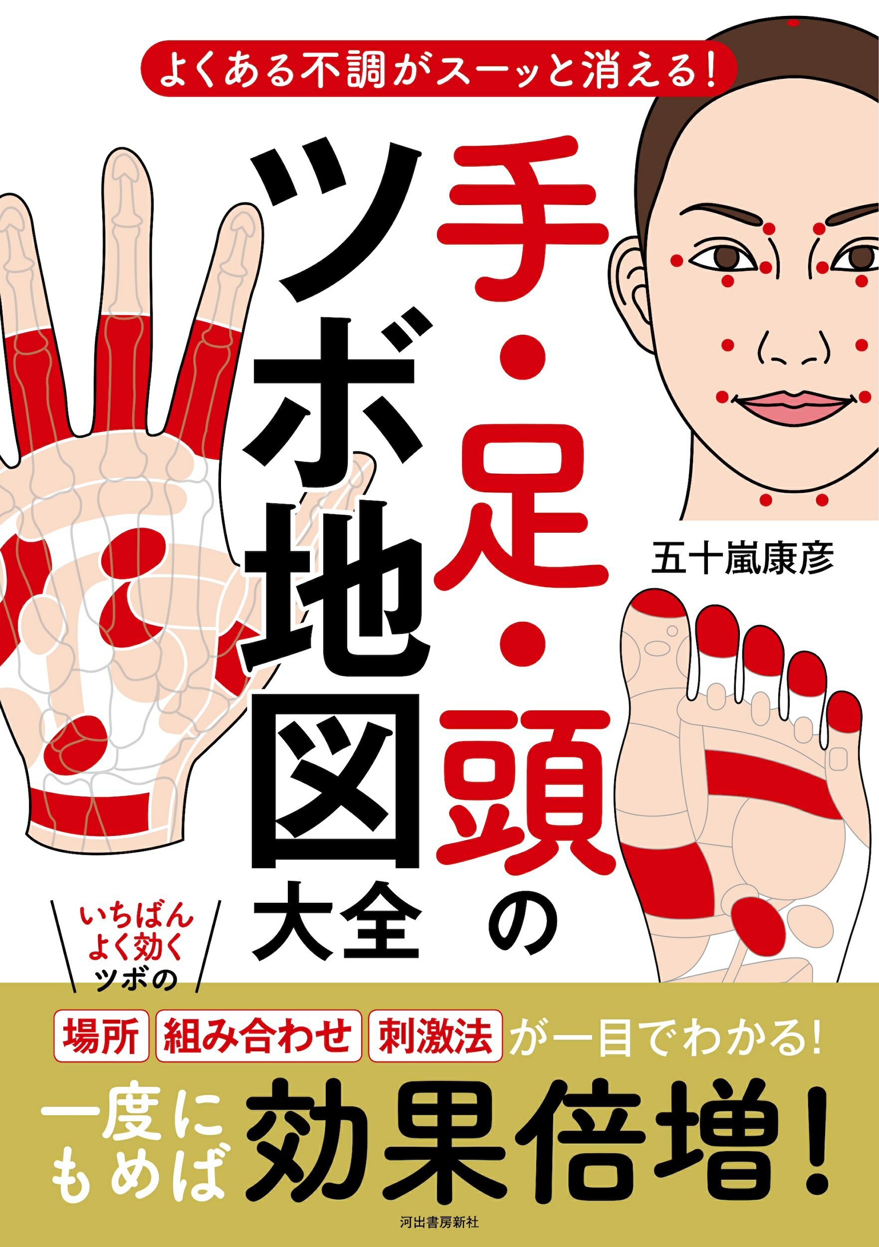 手・足・頭のツボ地図大全 よくある不調がスーッと消える！/河出書房新社/五十嵐康彦
