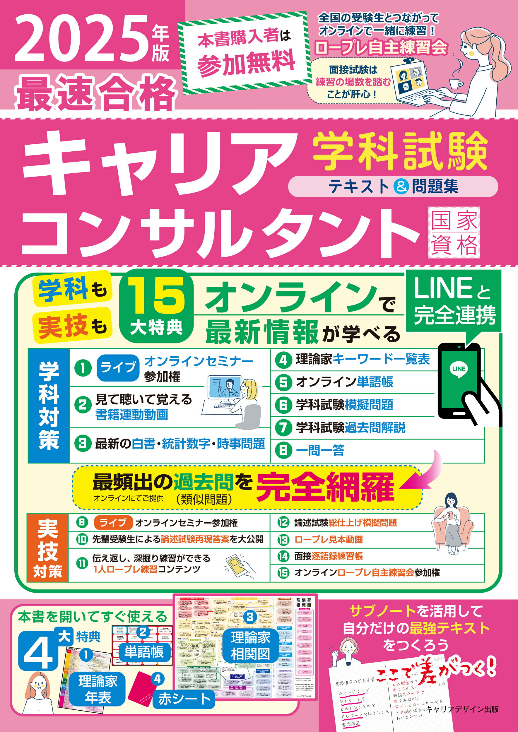 「最速合格」国家資格キャリアコンサルタント学科試験テキスト＆問題集 ２０２５年版/リンケ-ジ・パブリッシング/キャリアデザイン出版