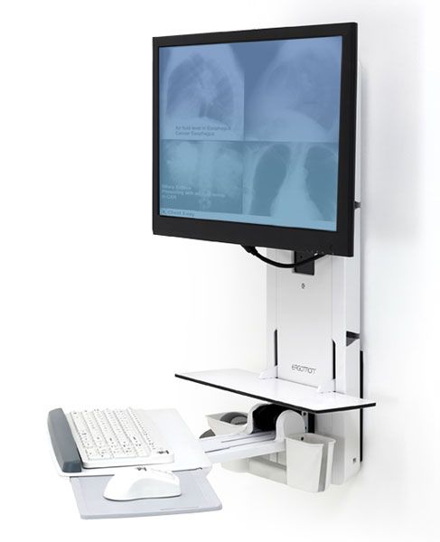 Ergotron StyleView Sit-Stand Vertical Lift Patient Room for 24 ホワイト